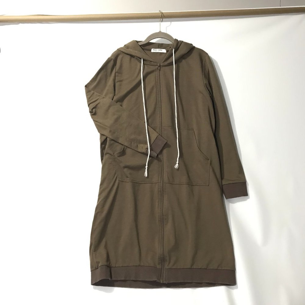 GRACE KARIN Women's L Full Zip Hoodie Jacket Brown Sweatshirt Long Hoodie